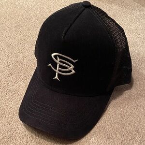 Rare Mens Sophnet New Era Black Trucker Hat Adjustable